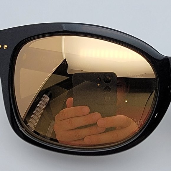 Linda Farrow LFL/275/3 Gloss Black Gold Sunglasses main image 13